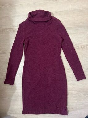 Banana Republic Plum Turtleneck Sweater Dress